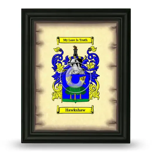 Hawkshaw Coat of Arms Framed - Black