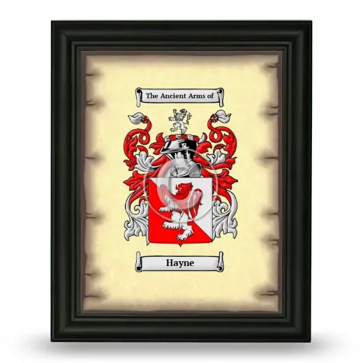 Hayne Coat of Arms Framed - Black
