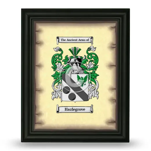 Hazlegrove Coat of Arms Framed - Black