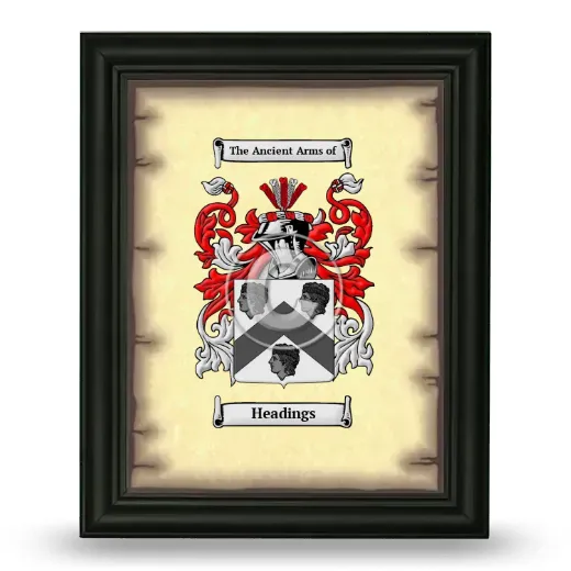 Headings Coat of Arms Framed - Black