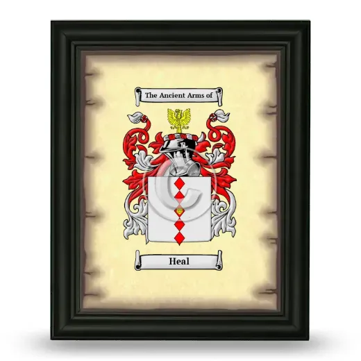 Heal Coat of Arms Framed - Black