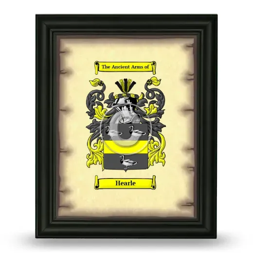 Hearle Coat of Arms Framed - Black