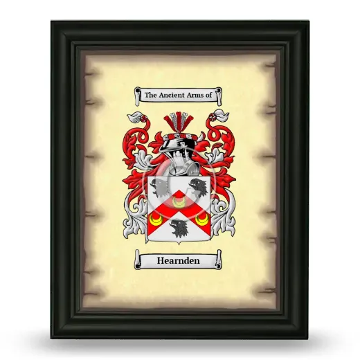 Hearnden Coat of Arms Framed - Black