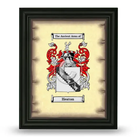 Heaton Coat of Arms Framed - Black