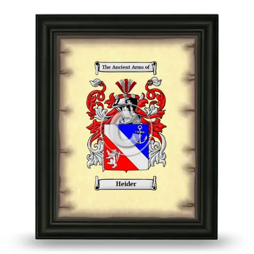 Heider Coat of Arms Framed - Black