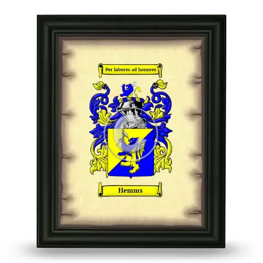 Hemms Coat of Arms Framed - Black
