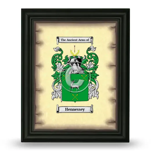 Hennessey Coat of Arms Framed - Black