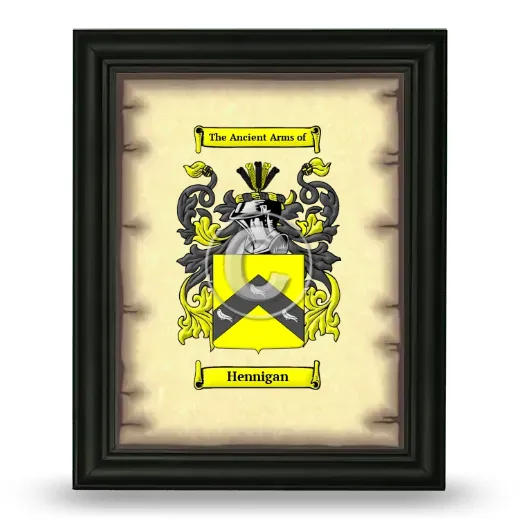 Hennigan Coat of Arms Framed - Black