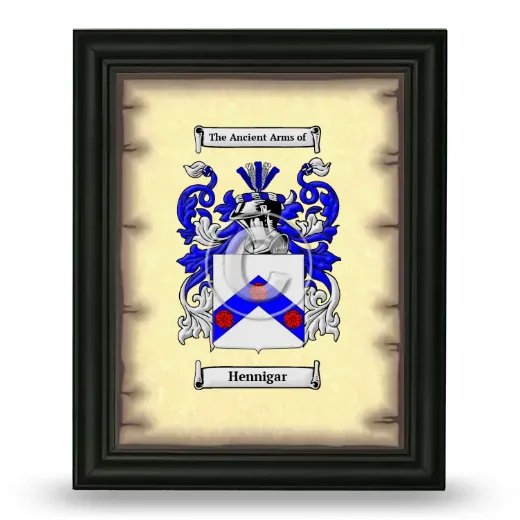 Hennigar Coat of Arms Framed - Black