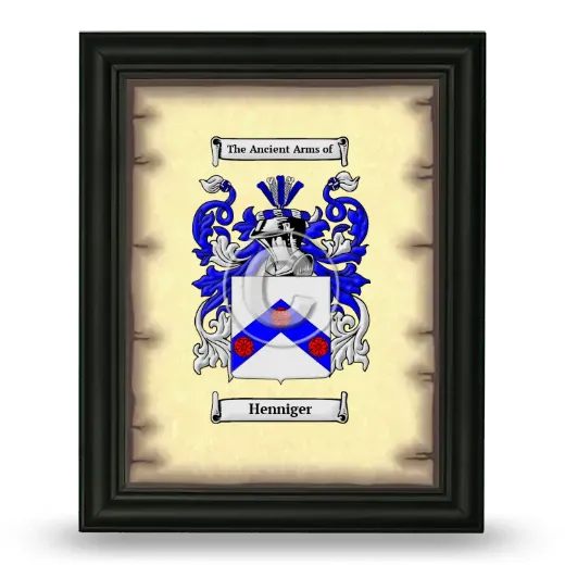Henniger Coat of Arms Framed - Black
