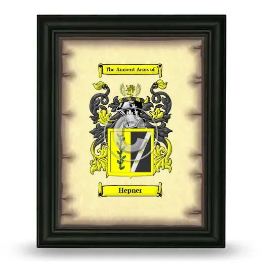 Hepner Coat of Arms Framed - Black