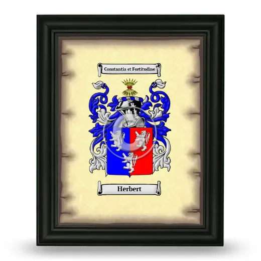 Herbert Coat of Arms Framed - Black