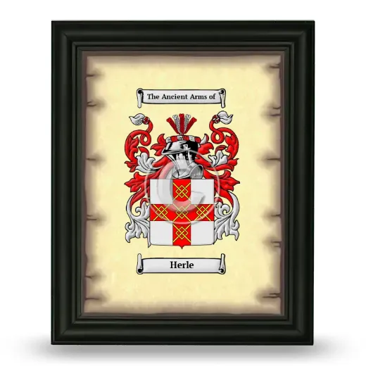 Herle Coat of Arms Framed - Black