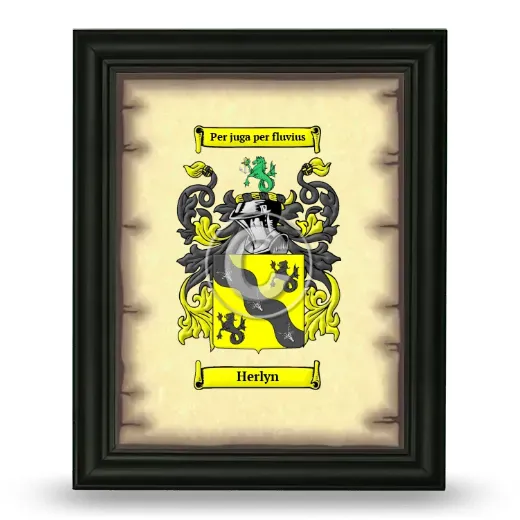 Herlyn Coat of Arms Framed - Black