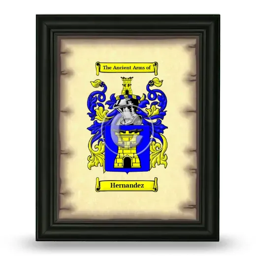 Hernandez Coat of Arms Framed - Black