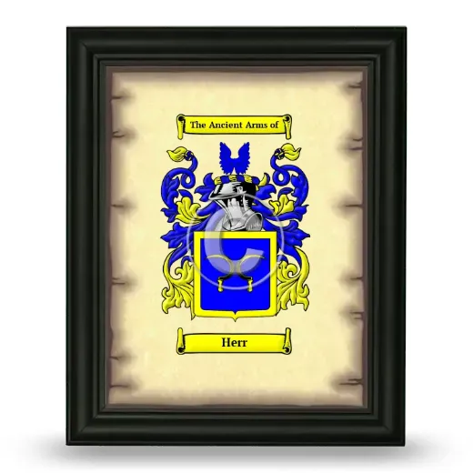 Herr Coat of Arms Framed - Black