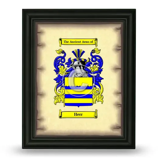 Herr Coat of Arms Framed - Black