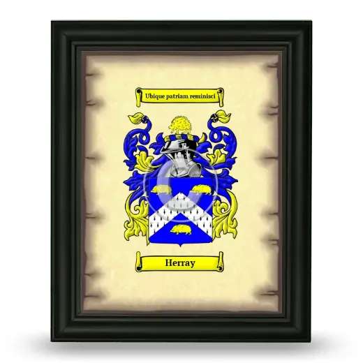 Herray Coat of Arms Framed - Black