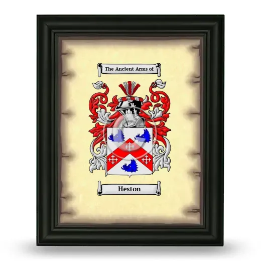 Heston Coat of Arms Framed - Black