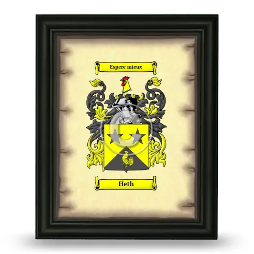 Heth Coat of Arms Framed - Black