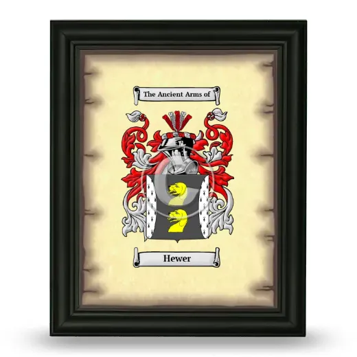 Hewer Coat of Arms Framed - Black