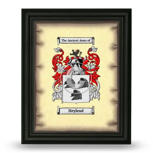 Heylend Coat of Arms Framed - Black