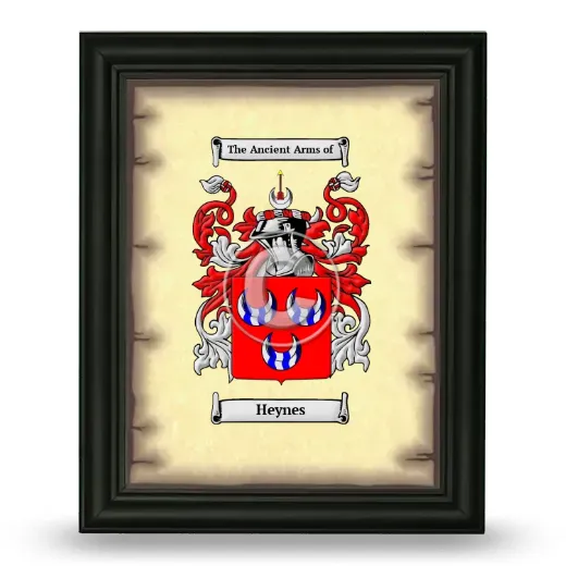 Heynes Coat of Arms Framed - Black