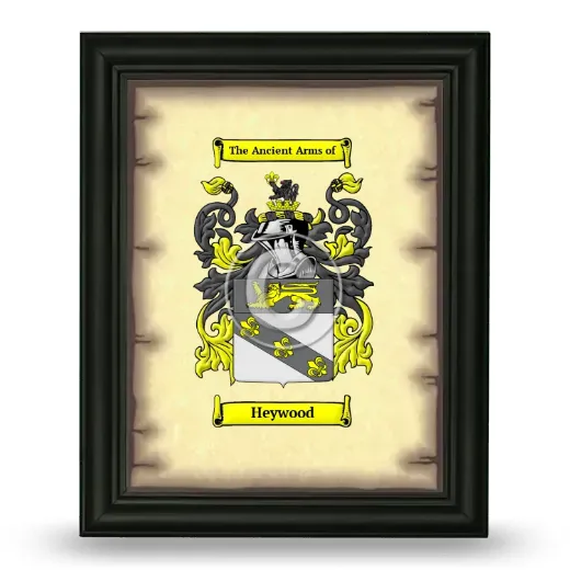 Heywood Coat of Arms Framed - Black