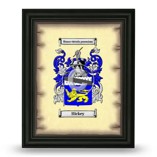 Hickey Coat of Arms Framed - Black