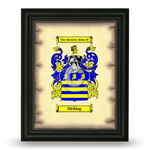 Hicking Coat of Arms Framed - Black