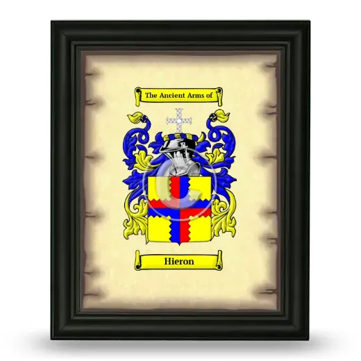 Hieron Coat of Arms Framed - Black