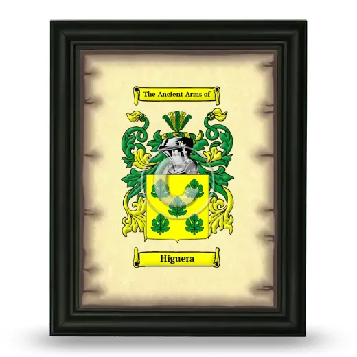 Higuera Coat of Arms Framed - Black