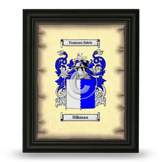 Hikman Coat of Arms Framed - Black