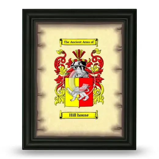 Hill house Coat of Arms Framed - Black