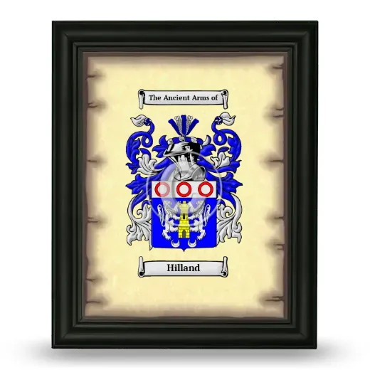 Hilland Coat of Arms Framed - Black