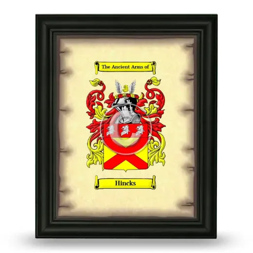 Hincks Coat of Arms Framed - Black