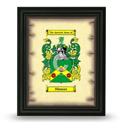 Hinman Coat of Arms Framed - Black