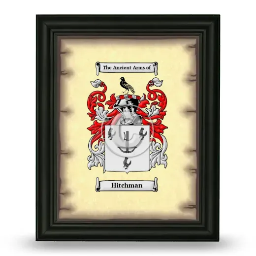 Hitchman Coat of Arms Framed - Black