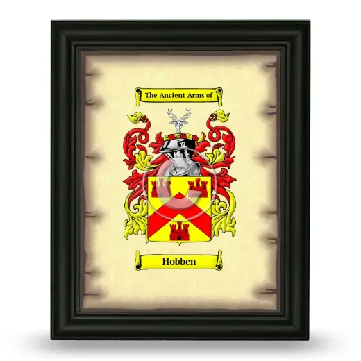 Hobben Coat of Arms Framed - Black