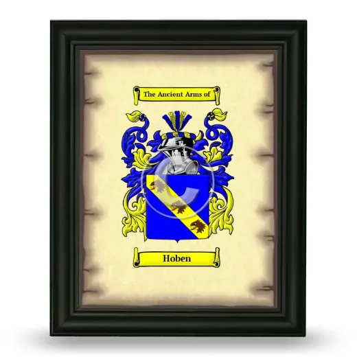 Hoben Coat of Arms Framed - Black