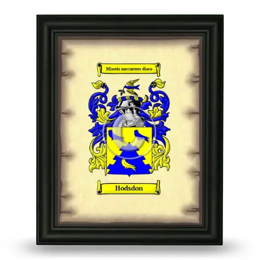 Hodsdon Coat of Arms Framed - Black