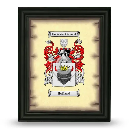 Hofland Coat of Arms Framed - Black