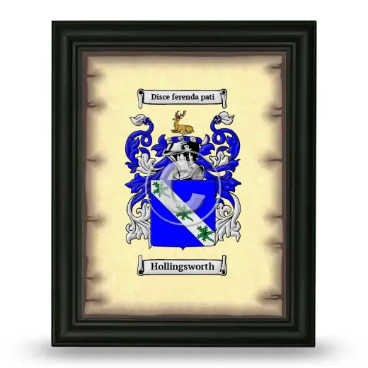 Hollingsworth Coat of Arms Framed - Black