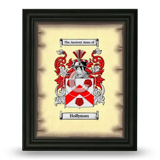 Hollyman Coat of Arms Framed - Black