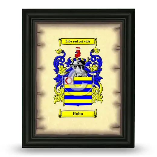 Holm Coat of Arms Framed - Black