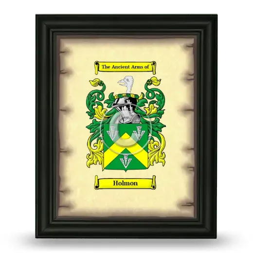Holmon Coat of Arms Framed - Black