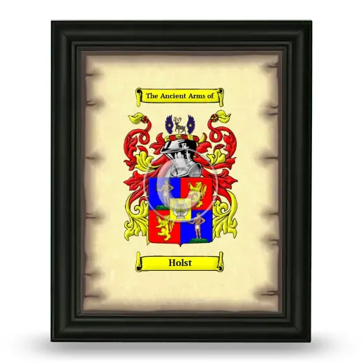 Holst Coat of Arms Framed - Black