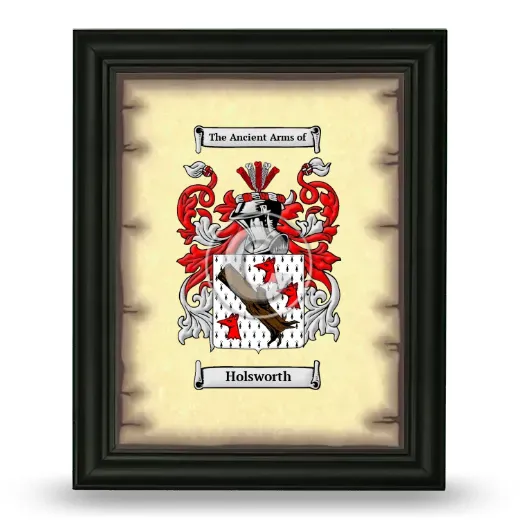 Holsworth Coat of Arms Framed - Black