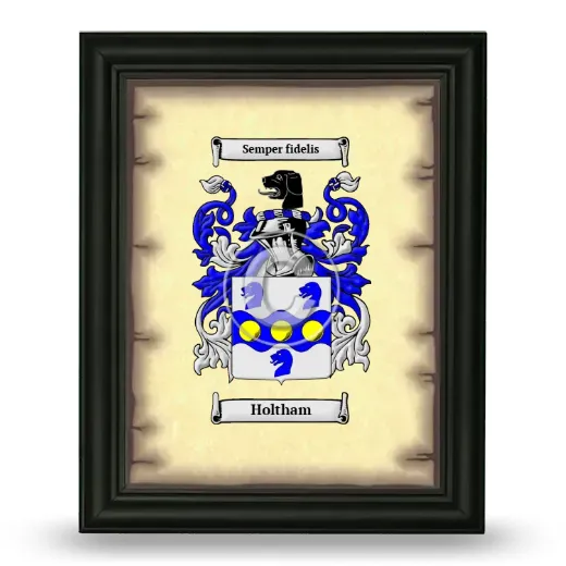 Holtham Coat of Arms Framed - Black