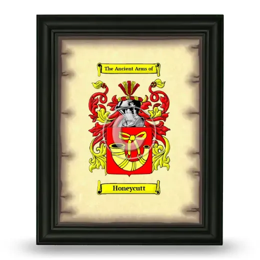 Honeycutt Coat of Arms Framed - Black
